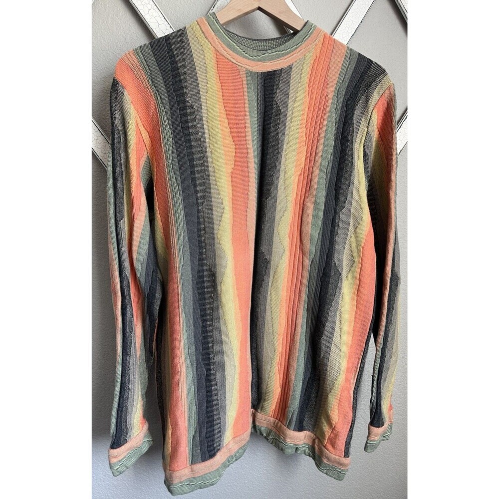 Carlo Colucci Men's 54 Multicolor Cotton Blend Sweater